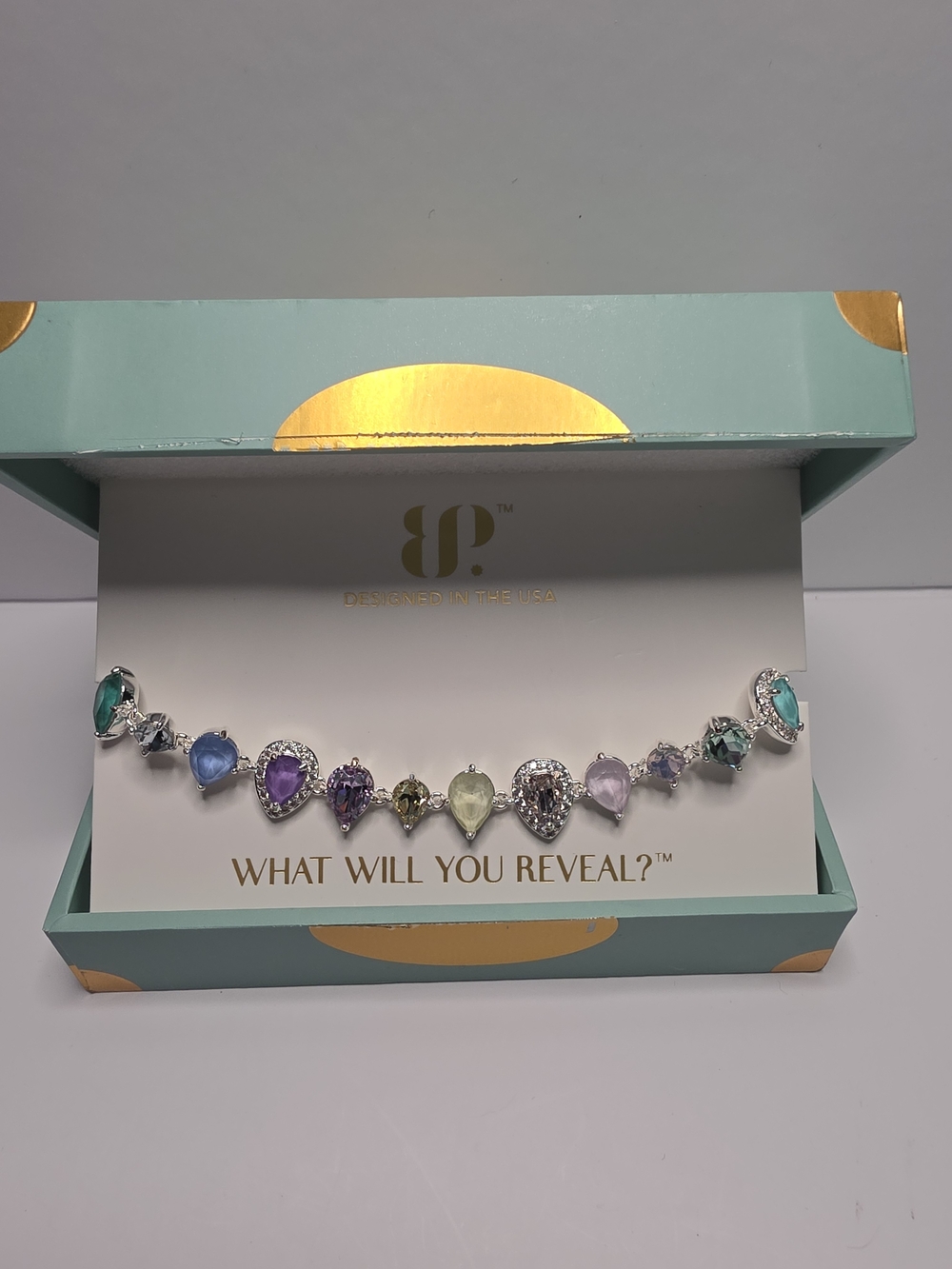 BP Jewel Candy Passport Stamped Bracelet In Santorini Bloom On Silver